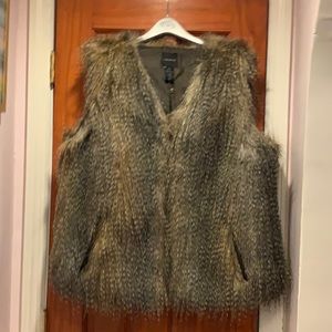 Lane Bryant Faux Fur Vest- gently worn like new